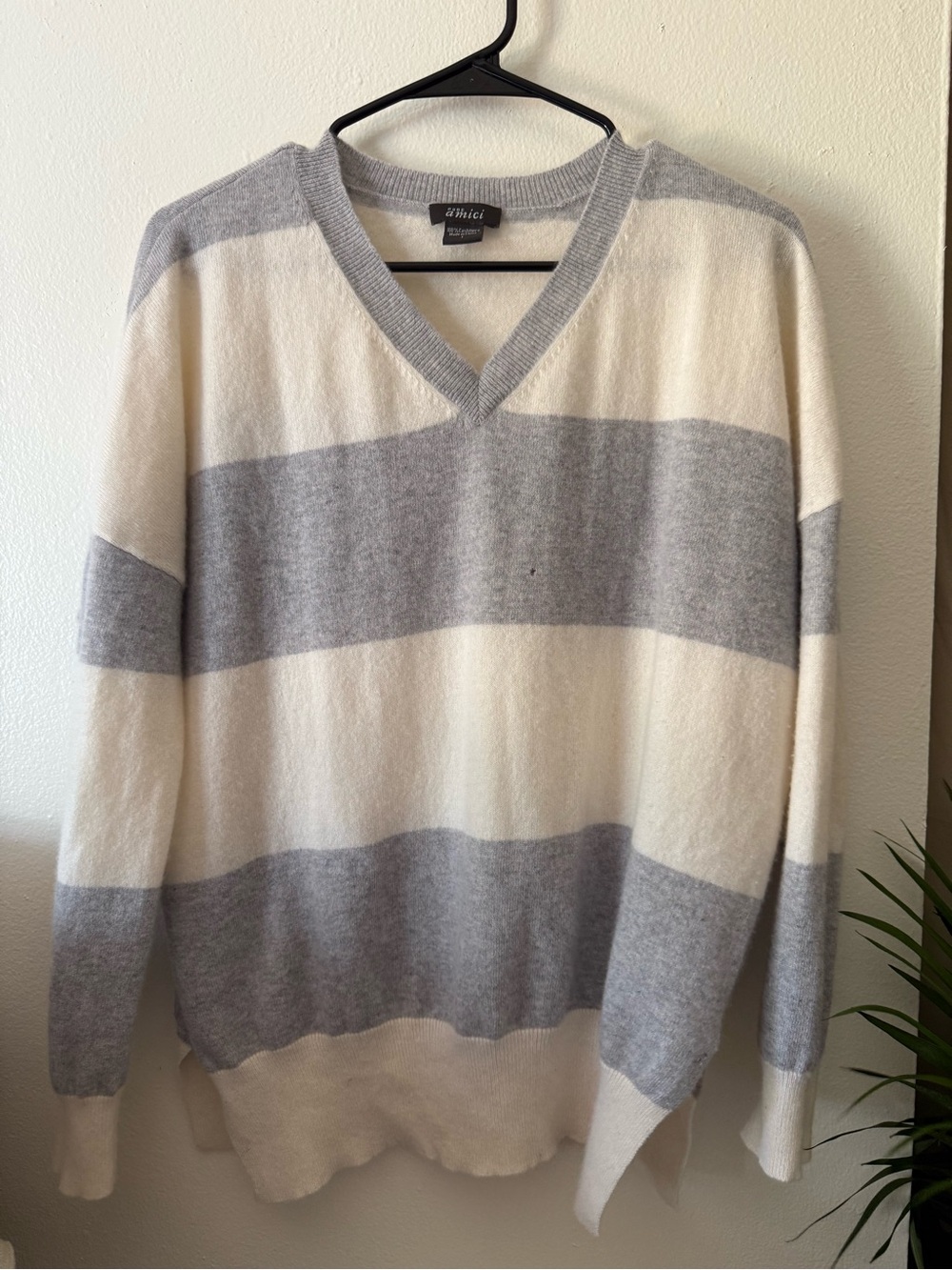 Pure Amici Striped V-Neck Sweater